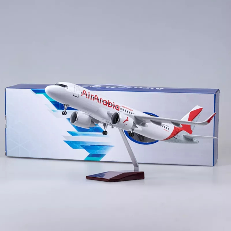 Home Office Pay - โมเดลเครื่องบินแอร์อาระเบีย A320 ขนาดใหญ่ 1/80 พร้อมฐานตั้ง สำหรับของที่ระลึกทางการบินสำหรับผู้ใหญ่