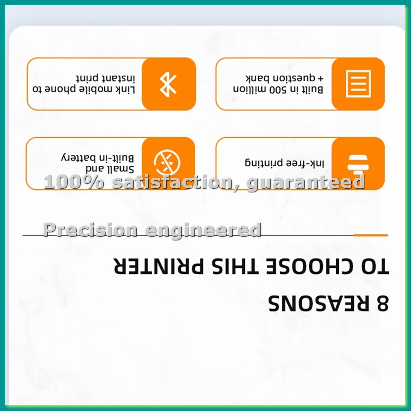 Home Office Questions - เครื่องพิมพ์ความร้อน A4 แบบพกพาไร้สาย 200dpi เครื่องพิมพ์ฉลาก สำหรับพิมพ์คำถามผิดพลาด