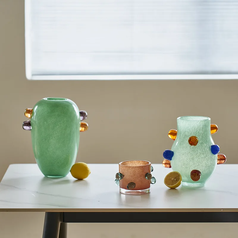 Home Office Form - แจกันแก้วลูกปัดกลมสีสันสดใส, การจัดดอกไม้กลางสําหรับโต๊ะรับประทานอาหาร, ของตกแต่งสํานักงาน, กระถางดอกไม้, ของตกแต่งบ้าน