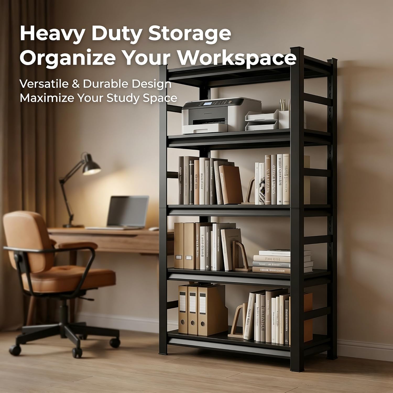 ชั้นวางหนังสือโลหะ 5 ชั้น ชั้น - Home Office 365 บทวิจารณ์และราคา