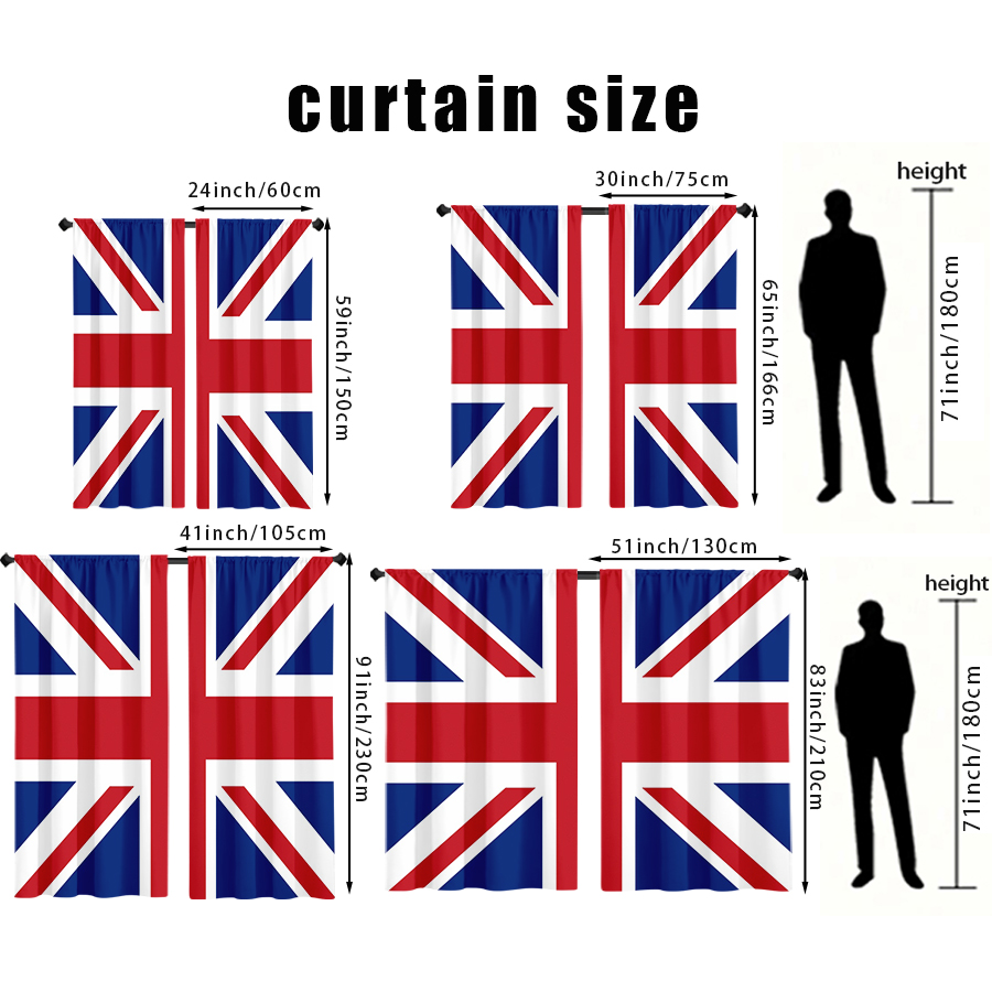 ผ้าม่านลายธงชาติอังกฤษ 2 ชิ้น  - Home Office United Kingdom บทวิจารณ์และราคา